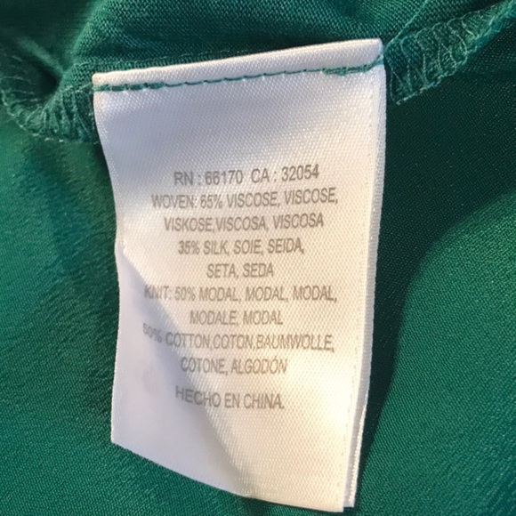 Anthropologie Kachel Green Short Sleeve Modal Pullover Top Size 2 Lightweight - Picture 6 of 6